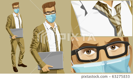 Man with mask on his face Man with mask on his face 63275833