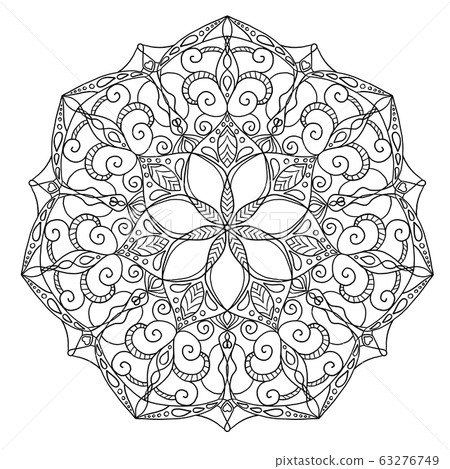 Mandala design, meditation ornament. colouring 63276749