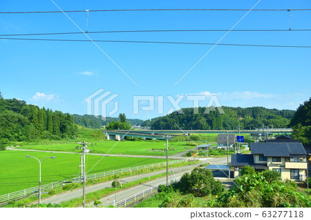 Scenery along the railway from IR Ishikawa railway vehicle Scenery along the railway from IR Ishikawa railway vehicle 63277118