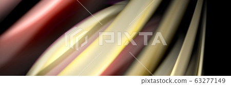 Silk and smooth flow wave poster design. Color waves, liquid style lines and shapes in black color background Silk and smooth flow wave poster design. Color waves, liquid style lines and shapes in black color background 63277149