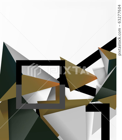 Abstract background, mosaic 3d triangles composition, low poly style design. Vector Illustration For Wallpaper, Banner, Background, Card, Book Illustration, landing page 63277684