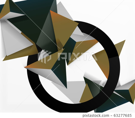 Abstract background, mosaic 3d triangles composition, low poly style design. Vector Illustration For Wallpaper, Banner, Background, Card, Book Illustration, landing page 63277685