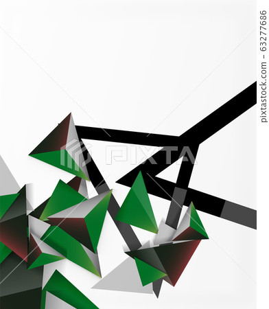 Abstract background, mosaic 3d triangles composition, low poly style design. Vector Illustration For Wallpaper, Banner, Background, Card, Book Illustration, landing page 63277686