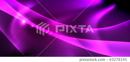 Abstract background. Shiny design neon waves with light effects, techno trendy design. Vector Illustration For Wallpaper, Banner, Background, Card, Book Illustration, landing page 63278145