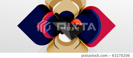 Abstract background - geometric cut paper design flower or square shape composition. Vector Illustration For Wallpaper, Banner, Background, Card, Book Illustration, landing page 63278206