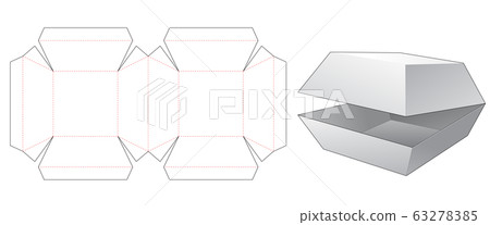 Chamfered box die cut template 63278385