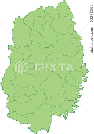 Map of Iwate Prefecture_by municipality Map of Iwate Prefecture_by municipality 63278593