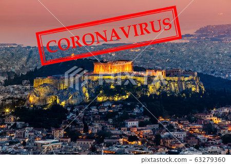 Coronavirus, COVID-19 in Greece, Athens. The spread of coronavirus in Europe. Coronavirus, COVID-19 in Greece, Athens. The spread of coronavirus in Europe. 63279360