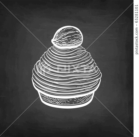 Mont Blanc dessert with chestnuts. Mont Blanc dessert with chestnuts. 63281101