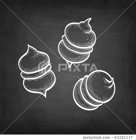 Chalk sketch of meringue cookies 63281137