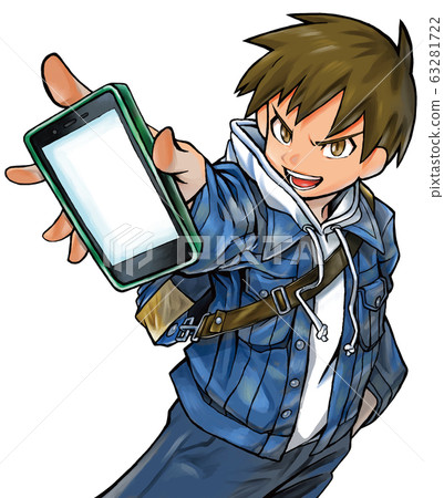 A male with a smartphone 63281722