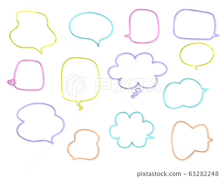 Speech balloon set like writing with fluorescent marker and pen Speech balloon set like writing with fluorescent marker and pen 63282248