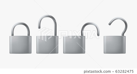 steel locks set on white steel locks set on white 63282475