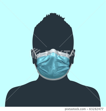 human silhouette blue medical mask human silhouette blue medical mask 63282477