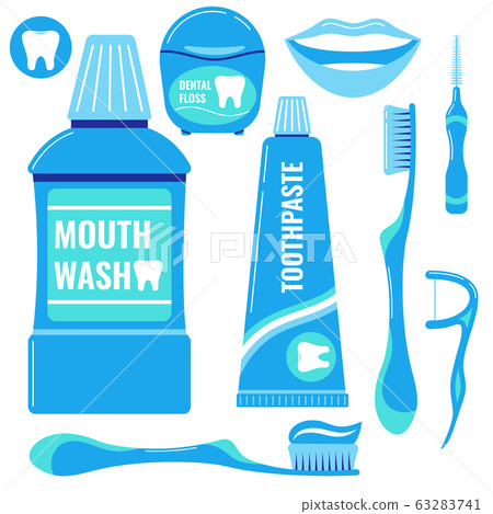 Toothpaste icons set isolated on white background. Toothpaste icons set isolated on white background. 63283741