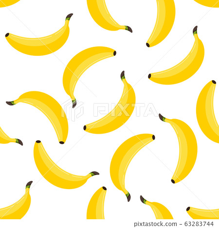 Banana seamless pattern on white background. 63283744