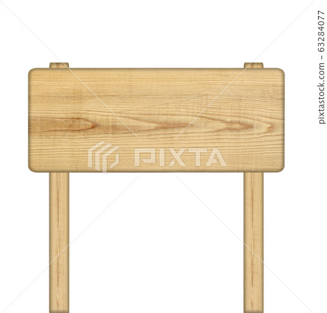 wooden sign on white background with clipping path 63284077