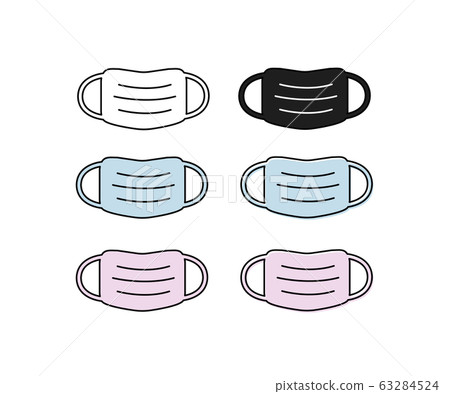 醫用口罩插圖，保健，預防，病毒，感染，圖標 63284524