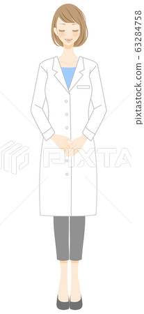 Illustration of a woman in a white coat solution laugh hospital doctor industrial physician 63284758