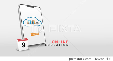 3d isometric Online education concept,Online training courses.Education online concept. Isometric vector illustration. 63284917