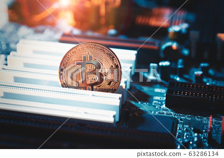 Bitcoin cryptocurrency, virtual money concept 63286134