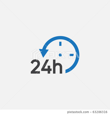 24h icon vector design, 24h sign - Stock Illustration [63286316] - PIXTA