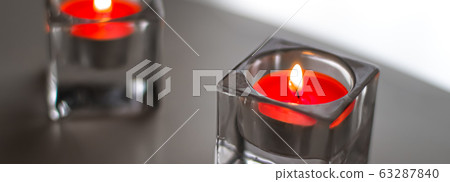 Aromatic candles for romantic atmosphere at home, interior and decor Aromatic candles for romantic atmosphere at home, interior and decor 63287840