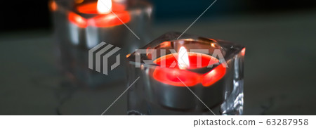 Aromatic candles for romantic atmosphere at home, interior and decor Aromatic candles for romantic atmosphere at home, interior and decor 63287958