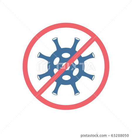 Novel Coronavirus 2019-nCoV crossed out with red stop sign. Novel Coronavirus 2019-nCoV crossed out with red stop sign. 63288050