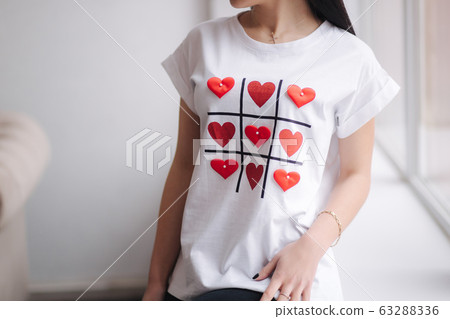 Attractive young model demonstrating clothes. Spring colections on elegant brunette woman 63288336