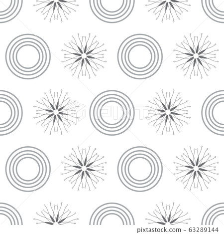 Fresh Snow-Geometric Modern Flowers Seamless repeat pattern background. Abstract snow flakes surface pattern design in black and white . Perfect for Fabric, Scrapbook, wallpaper 63289144