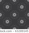 Night Snow-Geometric Modern Flowers Seamless repeat pattern background. Abstract snow flakes surface pattern design in black and white . Perfect for Fabric, Scrapbook, wallpaper 63289145