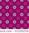 Festive Snowflakes- Garden Tea Party seamless repeat pattern. Festive snowflakes flower shapes pattern background. Surface pattern design in maroon, blue and purple. Perfect for Fabric, Scrapbook,gift 63289258