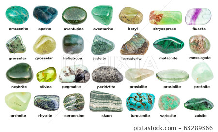 collage of various green gemstones with names collage of various green gemstones with names 63289366