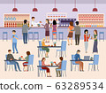 People in a cafe. Lunch break. Beverages. Coffee 63289534