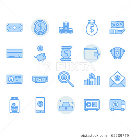 Money related icon and symbol set. 63289779