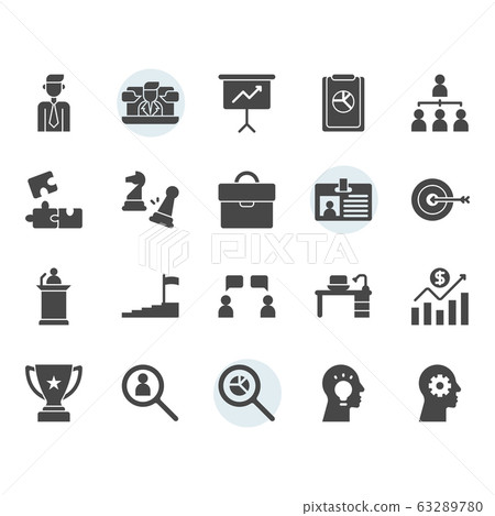 Business related icon and symbol set 63289780
