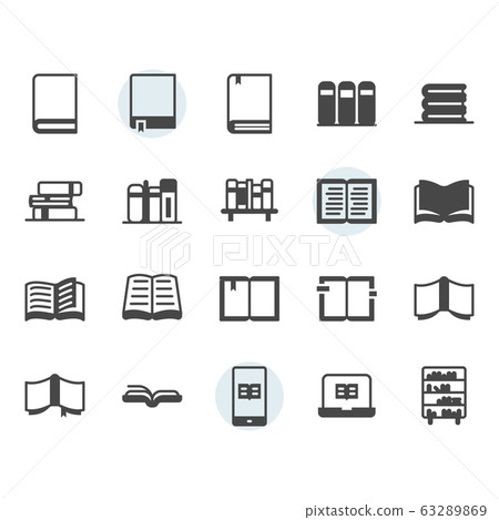Book related icon and symbol set 63289869