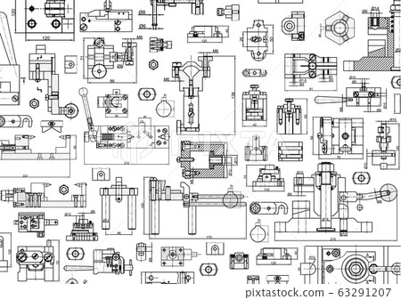 Engineering backgrounds. Mechanical engineering drawings. Cover. Banner. Technical Design. Draft. Engineering backgrounds. Mechanical engineering drawings. Cover. Banner. Technical Design. Draft. 63291207
