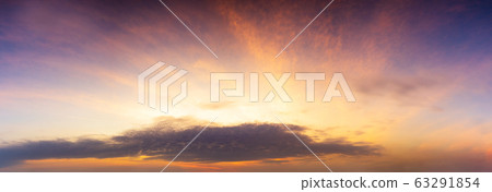 Panorama colorful twilight sky and clouds with Panorama colorful twilight sky and clouds with 63291854