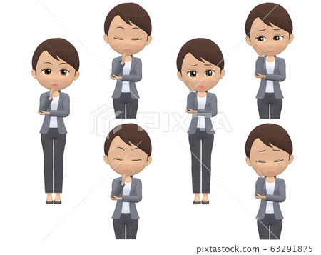 [A troubled woman] Black woman casual ponytail front 63291875