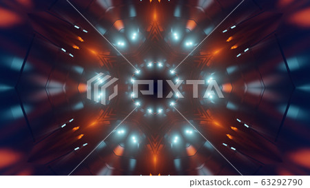 abstract futuristic kaleidoscope effect 3d rendering illustration background 63292790