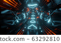 futuristic neon light tunnel 3d rendering illustration background 63292810