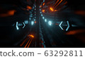 futuristic neon light tunnel 3d rendering illustration background 63292811