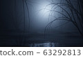 dark and foggy forest swamp 3d rendering illustration background 63292813