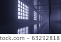 dark corridor with bright windows 3d rendering illustration 63292818