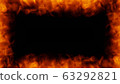 fire flames frame on black background 3d rendering illustration 63292821