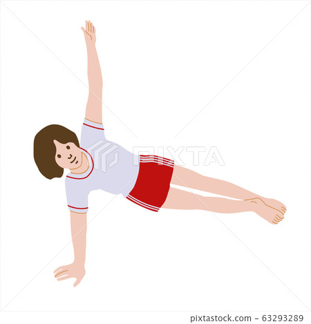 體操蜻蜓姿勢女孩插畫 63293289