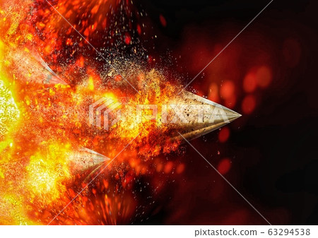 Abstract missile wrapped in flame Abstract missile wrapped in flame 63294538
