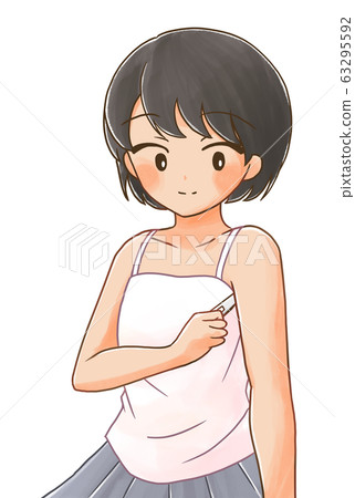Illustration 1 of a person who measures body temperature 63295592